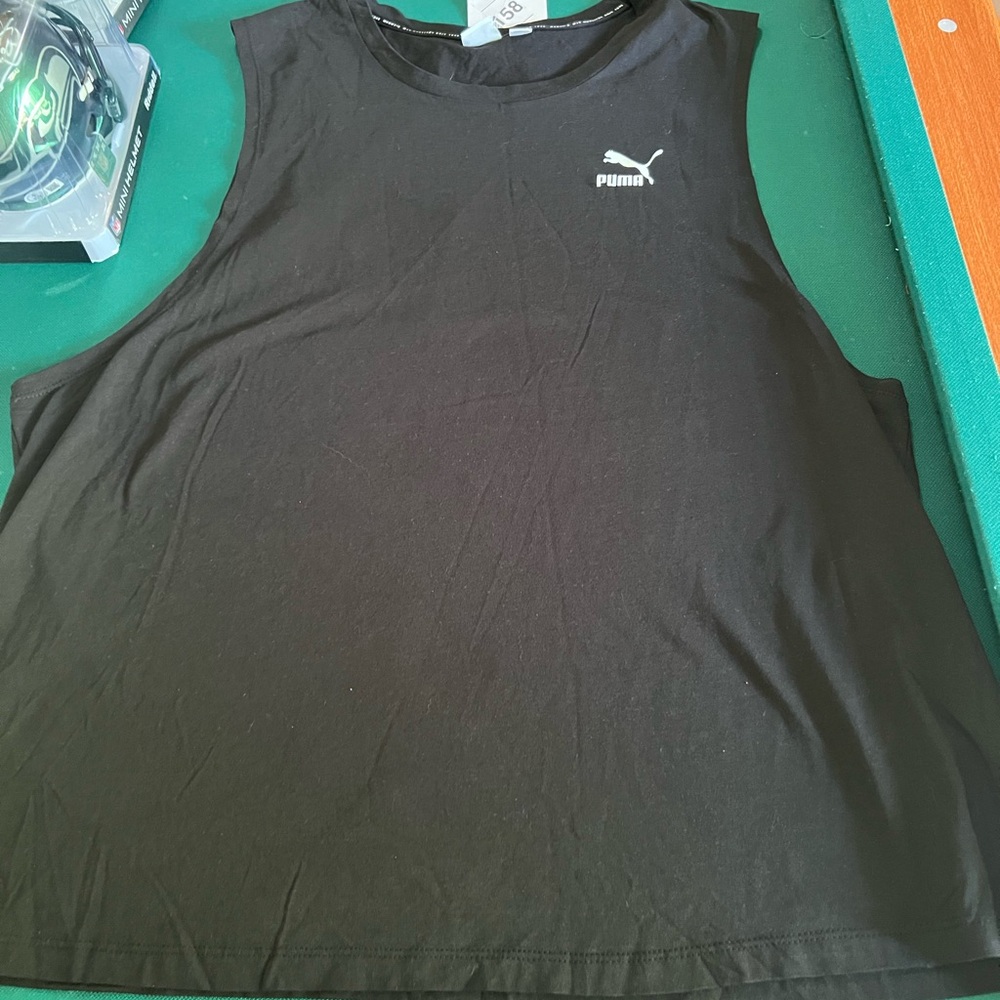 Puma Black Crewneck T-Shirt with Logo Tag